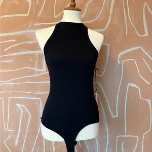 NWT Agolde Rainne Black High Neck Racerback Bodysuit